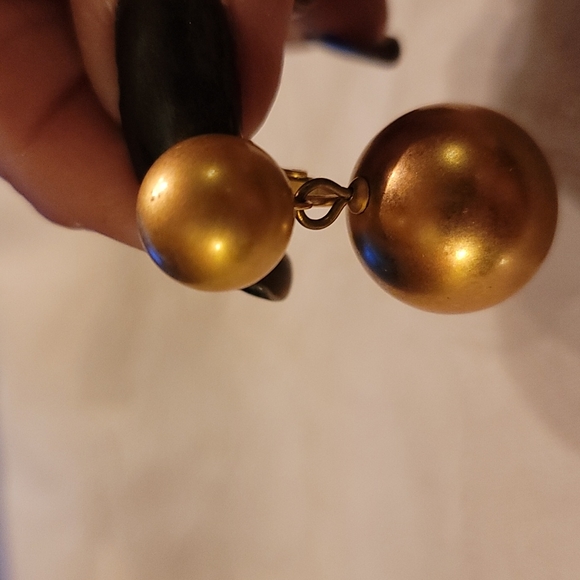 Gold Balla Clip--on Earrings - Picture 2 of 3